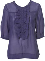 3/4 Sleeve Frill Front Blouse