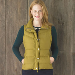 green puffer vest