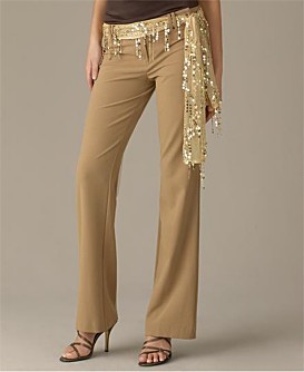 Camel-colored pants with sash