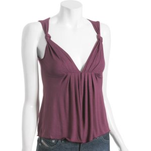 Tufi Duek Pintuck Pleated Sleeveless Top in Wine