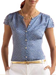 Silk Dot Print Blouse at Banana Republic