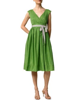 Cotton ribbon-tie dress