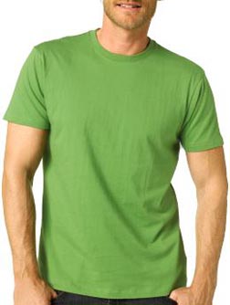 Green Fitted Cotton Crew