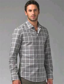 John Varvatos Cotton Plaid Sportshirt