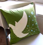 Olive Green Bride Bird Pillow