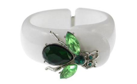 Subversive Bee Lucite Hinge Cuff Bracelet