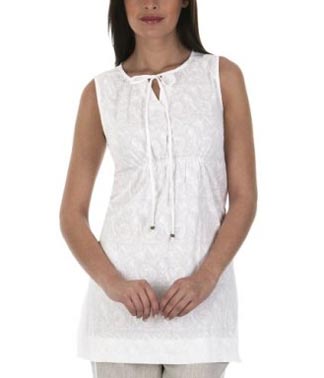 Isaac Mizrahi Spotted Shirred Tunic